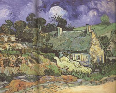 Vincent Van Gogh Thatched Cottages in Cordeville (nn04) oil painting picture